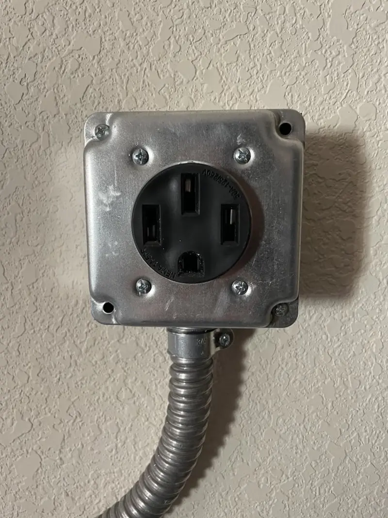 NEMA 14-50 outlet installed for Electrical Panel Upgrade in Hilmar-Irwin